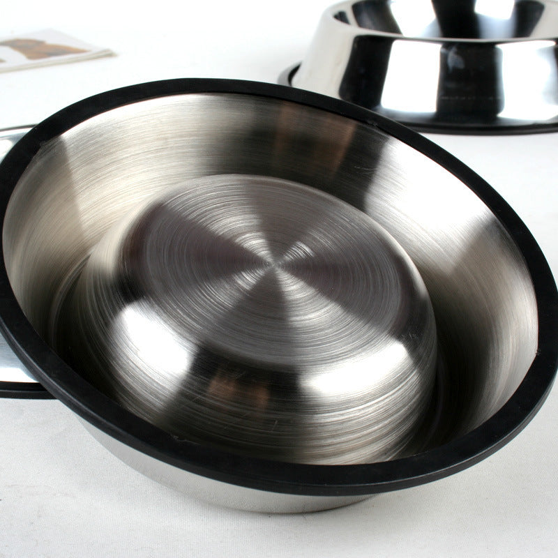 Classic Non-Slip Stainless Steel Pet Bowl – Durable Food & Water Dish for Cats and Dogs