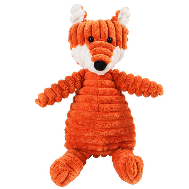 Vocal Animal Plush Dog Toy – Chewable Corduroy Plush for Teeth Cleaning, Training, and Interactive Play