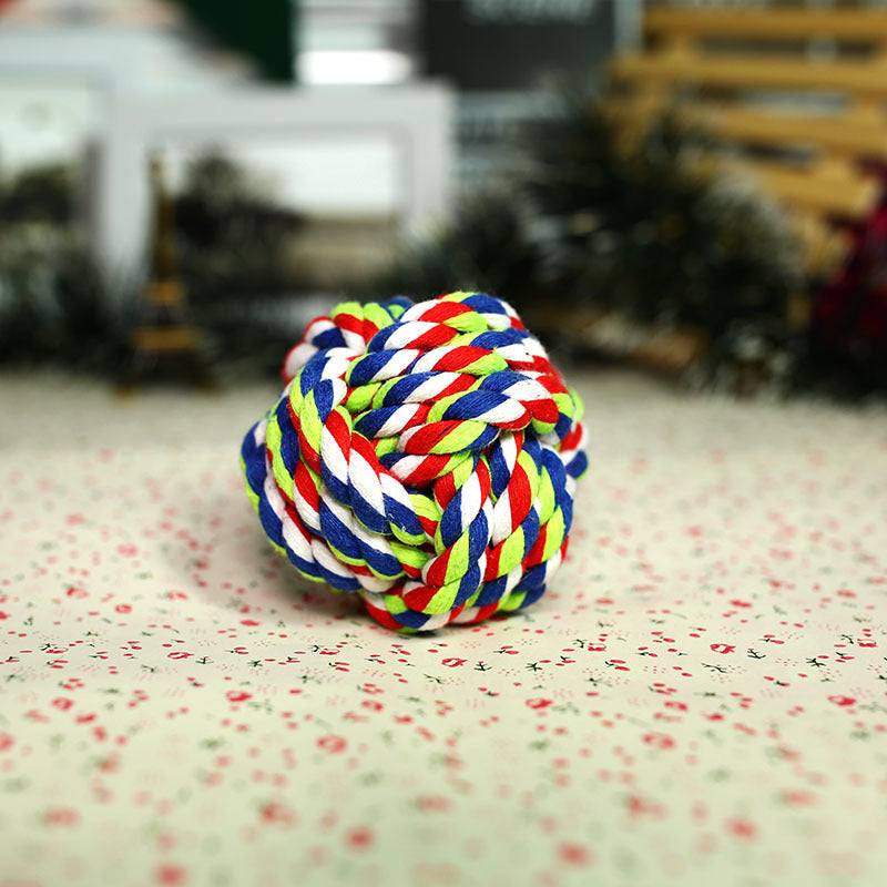 Pet Cotton Rope Ball Toy – Durable Hand-Woven Chew & Fetch Toy for Dogs and Puppies