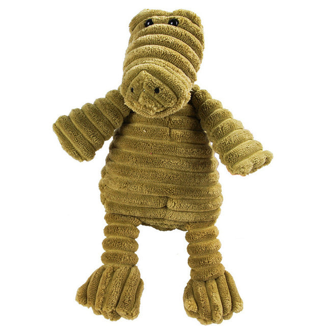 Vocal Animal Plush Dog Toy – Chewable Corduroy Plush for Teeth Cleaning, Training, and Interactive Play