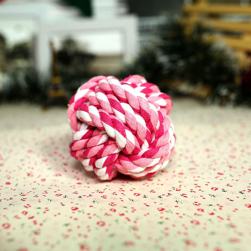 Pet Cotton Rope Ball Toy – Durable Hand-Woven Chew & Fetch Toy for Dogs and Puppies