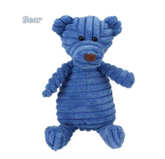 Vocal Animal Plush Dog Toy – Chewable Corduroy Plush for Teeth Cleaning, Training, and Interactive Play