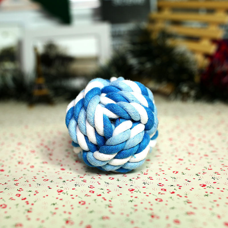 Pet Cotton Rope Ball Toy – Durable Hand-Woven Chew & Fetch Toy for Dogs and Puppies