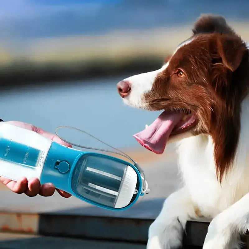 3-in-1 Portable Dog Water & Food Cup with Waste Bag – Multi-Functional Pet Travel Supplies