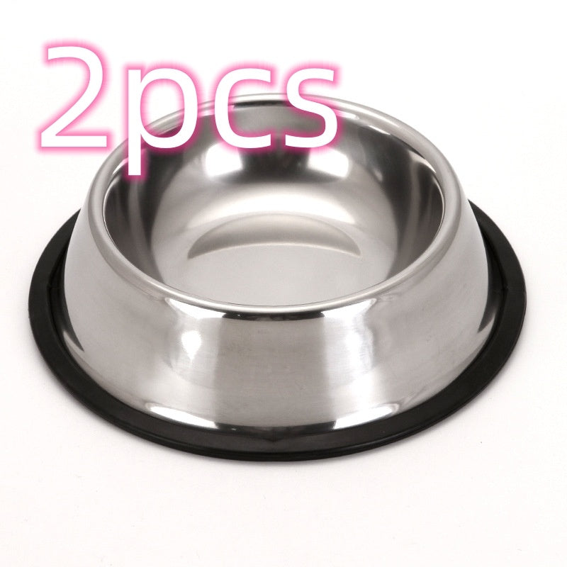 Classic Non-Slip Stainless Steel Pet Bowl – Durable Food & Water Dish for Cats and Dogs
