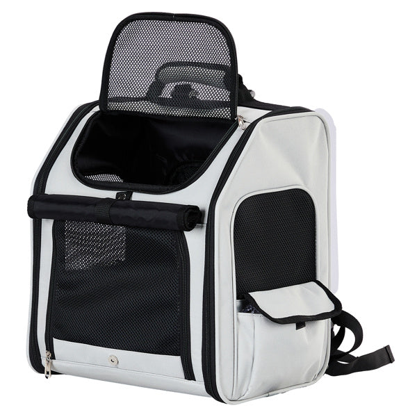 Expandable Pet Carrier Backpack – Soft-Sided Travel Backpack with Breathable Mesh for Cats & Small Dogs, Holds Up to 26 lbs