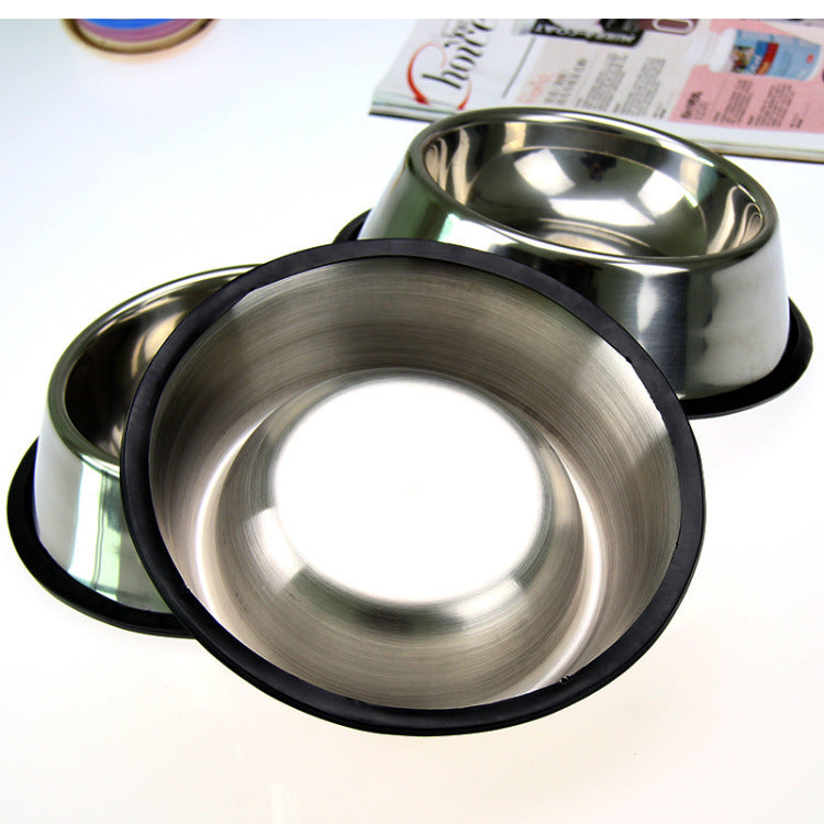 Classic Non-Slip Stainless Steel Pet Bowl – Durable Food & Water Dish for Cats and Dogs