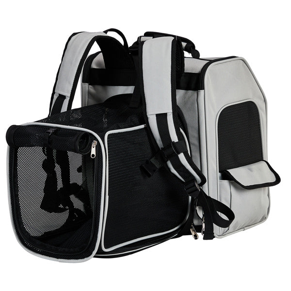 Expandable Pet Carrier Backpack – Soft-Sided Travel Backpack with Breathable Mesh for Cats & Small Dogs, Holds Up to 26 lbs