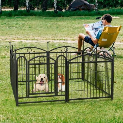 Indoor Dog Playpen – 24" Metal Pet Exercise Pen, 8-Panel Folding Play Yard for Dogs