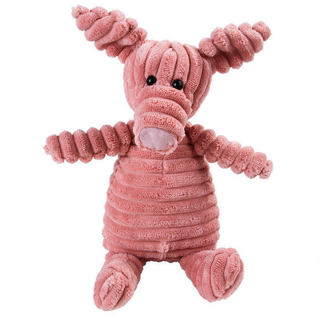 Vocal Animal Plush Dog Toy – Chewable Corduroy Plush for Teeth Cleaning, Training, and Interactive Play